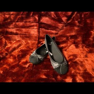 Black and Silver Sparkly Flats